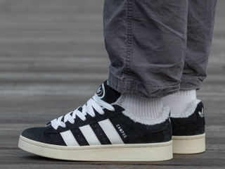 Adidas Campus Black Unisex cu blana/с мехом foto 8