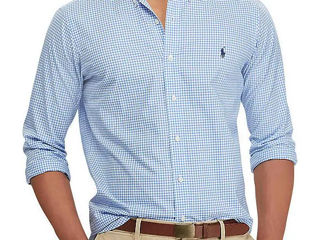 Polo Ralph Lauren Classic-Fit Check Poplin Stretch Long-Sleeve Woven Shirt SIZE M