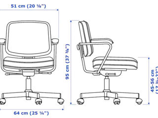 Scaun cu brațe pentru birou calitate premium IKEA foto 6