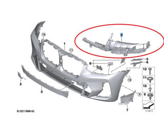 Кронштейн каркас бампера левый BMW X3 X4 G01 G02 M-пакет foto 1