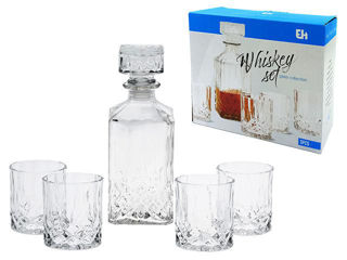 Set Garafa 900Ml Si 4 Pahare Pentru Whisky Eh foto 1