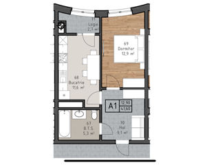 Apartament cu 1 cameră, 42 m², Centru, Ialoveni foto 6