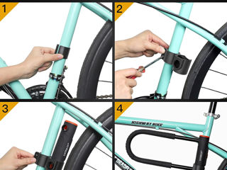 INTEKIN Bike U Lock Сверхмощный велосипедный замок foto 6