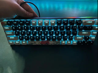 Tastatura de gaming cu led,ice blue 68 de taste foto 2