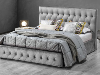 Кровать двуспальная (светло-серого) фото 3