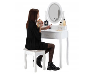 Masă de toaletă cu oglindă Led foto 1