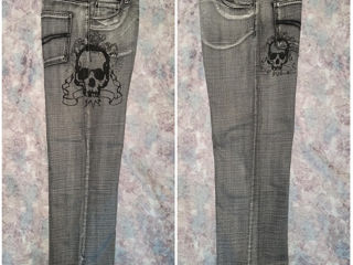 мужские качественные вареники джинсы с черепами, новые foto 5