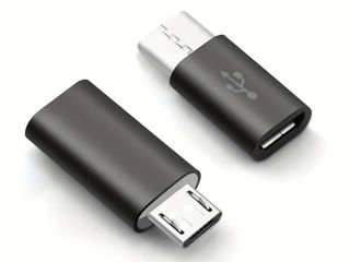 Адаптер USB типа C, адаптер Micro USB — USB-C, функция зарядки и передачи данных (2 шт, черный)