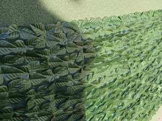 Декоративные листья на сетке laurel fence foto 4