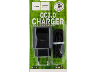Încărcător Hoco C72Q Glorious + cablu USB tip C (QC3.0) [negru] foto 3