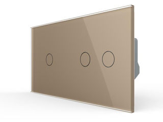 Intrerupator gold 1 clapa + 2 clape, 1 way/fara neutral 300w/86x157mm/ articol scr1201l-gd foto 2