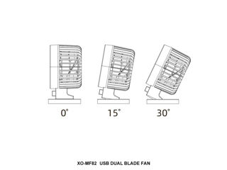 XO MF82 Desktop USB Ventilator cu două lame foto 3