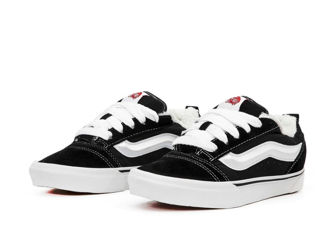 Vans KNU Skool Black/White Unisex cu blana/с мехом foto 3