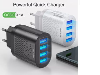 USB Smart Charger QC 3.0 for iPhone, iPad, Samsung - Зарядное устройство 4xUSB foto 3