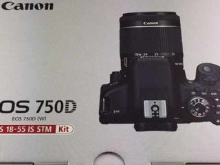 зеркальный фотоаппарат Canon EOS 750D Kit, новый в коробке не вскрывался