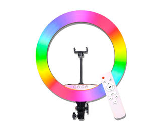 Selfie Ring RGB Light 22" MJ56 cu trepied de 2,1 m foto 3