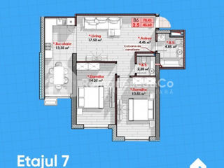 Apartament cu 2 camere, 71 m², Botanica, Chișinău foto 2