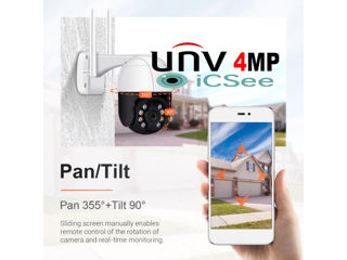 Camera WiFi 4MP Robot UNV microSD, microfon, dinamic, detectie om, autotrak foto 2