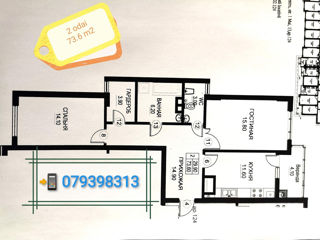 Apartament cu 2 camere, 72 m², Centru, Orhei foto 5
