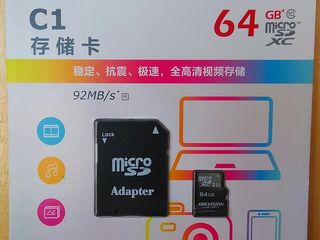 Новые Microsd карты памяти Hikvision на 64 ГБ, 150 леев. foto 2