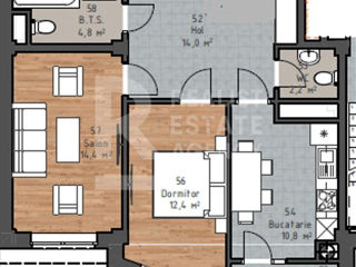 Apartament cu 2 camere, 59 m², Centru, Ialoveni foto 4