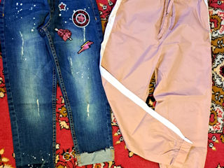 Pantaloni de vara,blugi, Noi ( 130 cm lungimea),pentru o fetita