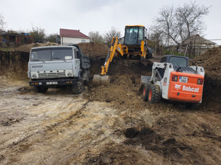 Servicii bobcat excavator buldoexcavator demolare evacuare nisip curățirea terenului kamaz nisip pgs foto 1