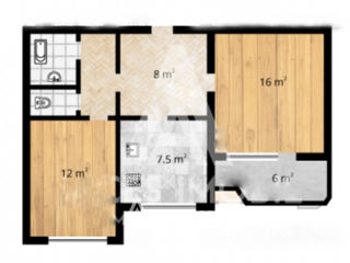 Apartament cu 2 camere, 51 m², Buiucani, Chișinău foto 3
