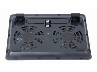 Охлаждающая подставка для ноутбука  -  «Gembird NBS-2F15-05 15.6" LED (2x125mm fan) Black» foto 2