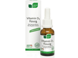 Vitamina D3 lichidă NicaPur 25ml pentru intreaga familie, 1.000 UI pe picătură, cu gust plăcut