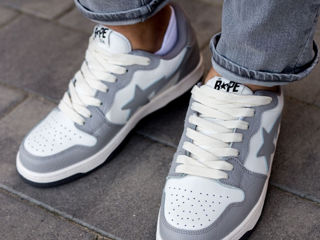 A Bathing Ape Bape Sk8 Sta Grey/White Unisex foto 8