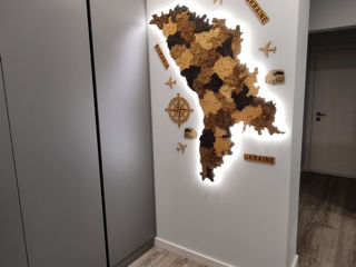 Панно из дерева "карта молдовы" / panou din lemn "harta moldovei" foto 0