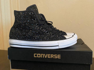 Converse! Модные черные кроссовки с блестками! Adidași negri trendy cu paiete!Prețul doar 400 lei!!! foto 2