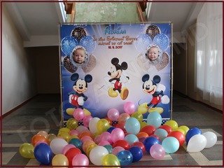 Fotopanou, fotostand, banner cu decor din baloane pentru nunta, cumetrie, zi de nastere, botez foto 2