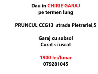 Dau in chirie garaj Pruncul