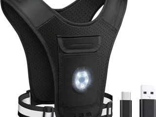 Vesta reflectorizanta cu LED pt alergare ciclism  jogging vesta cu lanterna culori diferite led foto 1