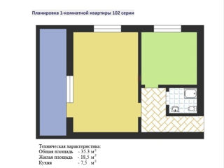 1-комн. кв., 35 м², 2/5 эт.