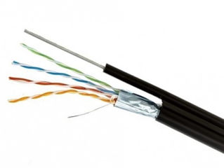 Cablu internet exterior FTP кабель с фольгой, медный, cat5e, AWG24 с тросом