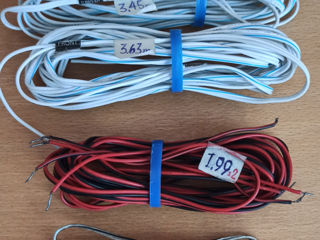 комплект аудио 5 отрезков кабеля 22 AWG белый и красный на 5 колонок foto 2