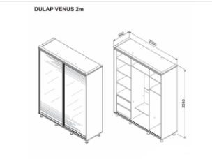 Dulap-Cupe Ambianta Venus 2.0 m sonoma închis profita de super oferta foto 2