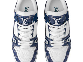 Louis Vuitton LV Trainer Monogram Denim White Blue foto 4