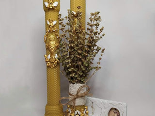 Свечи из вощины handmade свадебные, венчальные, для крещения. Luminari p/u nunti, botez. Candele. foto 7