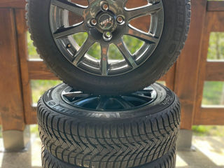 Jante 4x100 Opel Toyota  + anvelope iarnă Michelin foto 3