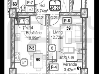 Apartament cu 1 cameră, 47 m², Râșcani, Chișinău