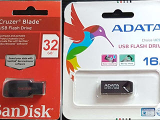 Новые USB Флешки Накопители SanDisk Cruzer Blade 32Gb AData Choice 16Gb foto 1