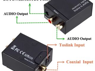 Цифровой в аналоговый аудио конвертер digital to analog audio converter-  200 lei foto 4