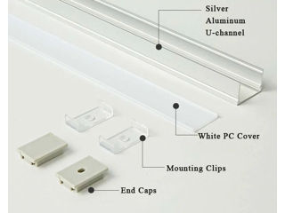 Profil LED din aluminiu pentru banda LED LINE3 (2000x30x20mm cu difuzor) Profilele cu diode emițătoa foto 3