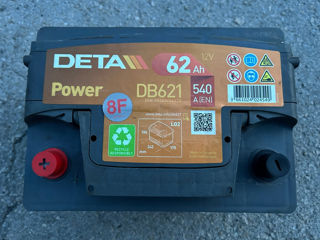 Аккумулятор автомобильный Deta 62Ah foto 3