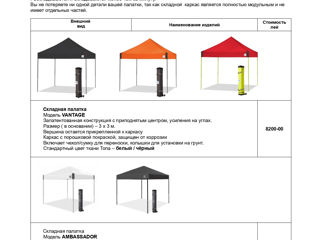 Складные палатки 3x3 m / Corturi mobile 3x3 m foto 20