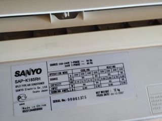 Дешево !!! Kондиционер Sanyo BTU 18 б/у зима-лето, на объем  100 кв.м foto 3